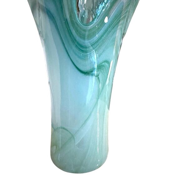Murano Glass Vase – Clear & Turquoise Hand-Blown Art Glass – Crafted in Italy - Picture 12 of 15